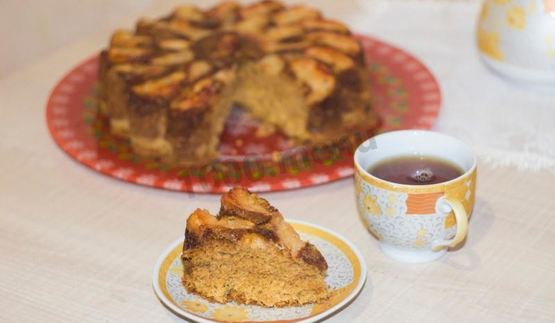 пирог перевертыш с яблоками