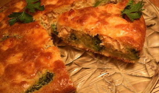 пирог с семгой и брокколи