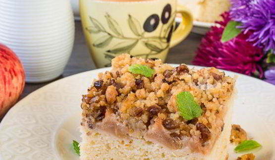 пирог с яблоками и орехами