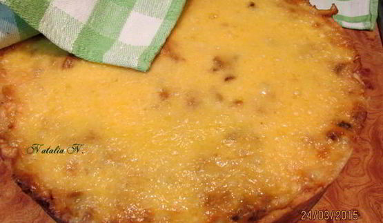 пирог-жульен с курицей и грибами