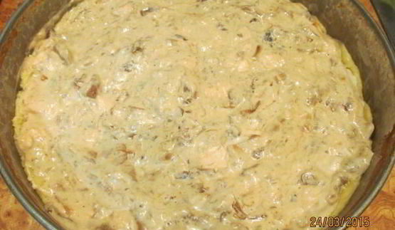 пирог-жульен с курицей и грибами