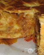 Постный пирог с капустой в мультиварке