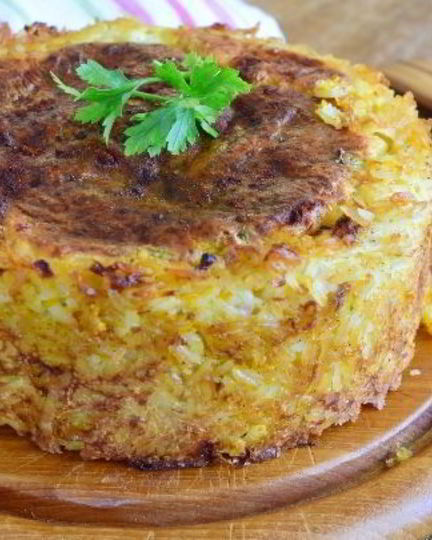 Рецепт рисового пирога со скумбрией