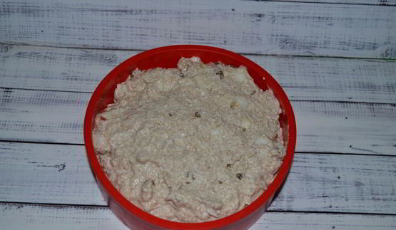 творожный пирог с яблоком и изюмом