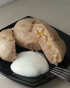 Паровые пирожки с курицей и медом