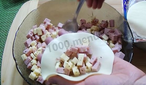 пирожки с ветчиной и сыром