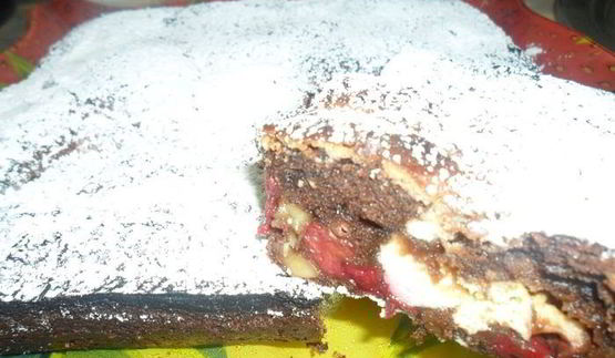 брауни с вишнями и орехами