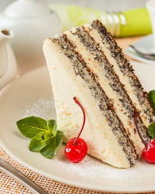 Маковое пирожное с апельсиновым кремом