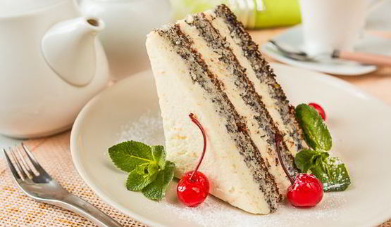 маковое пирожное с апельсиновым кремом