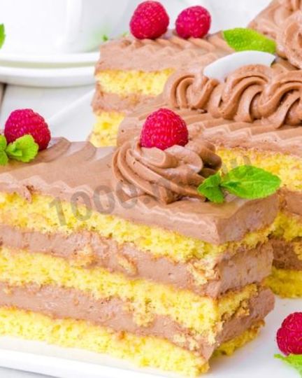 Рецепт пирожного бисквитного с кремом