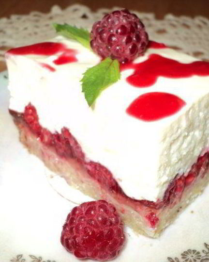 Рецепт пирожного малина на снегу