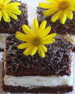 Шоколадное пирожное с творожно-персиковым муссом