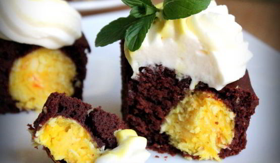 шоколадное пирожное сюрприз