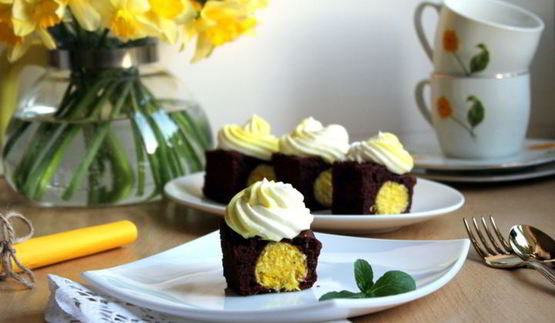 шоколадное пирожное сюрприз