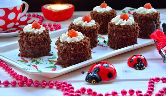 шоколадные пирожные с кумкватами