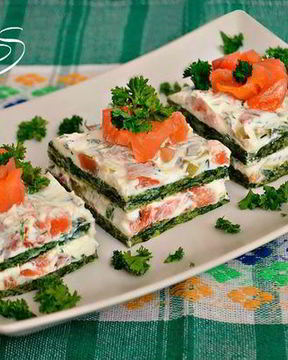 Закусочные пирожные из лосося и шпината Семужкин каприз