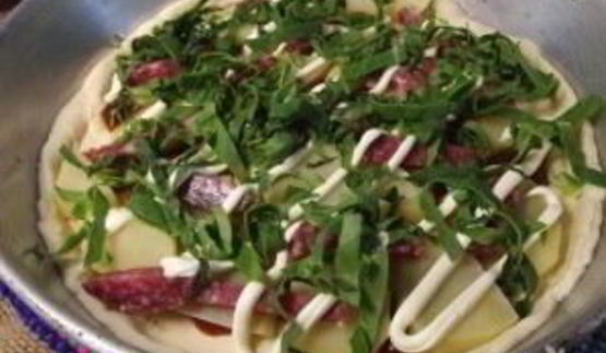 деревенская пицца с картошкой