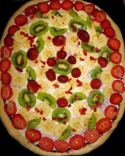 Рецепт фруктово-ягодной пицца