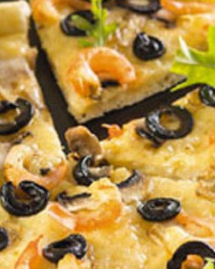 Рецепт мини-пиццы с креветками