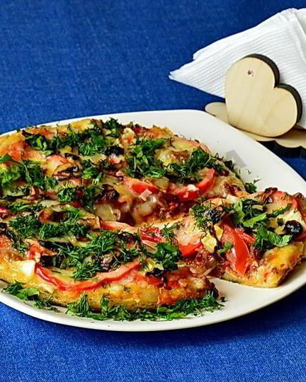 Рецепт мясной пиццы с мясом и грибами