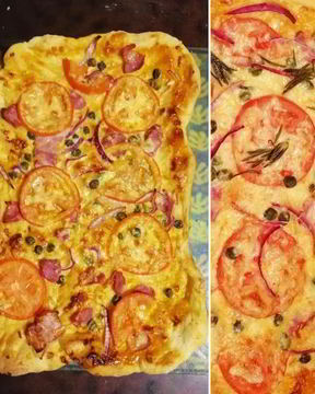 Пицца с беконом и каперсами