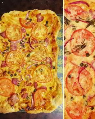 Пицца с беконом и каперсами