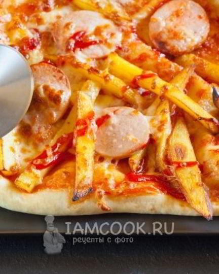 Рецепт пиццы с картошкой и колбасой