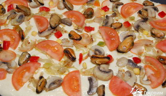 пицца с мидиями