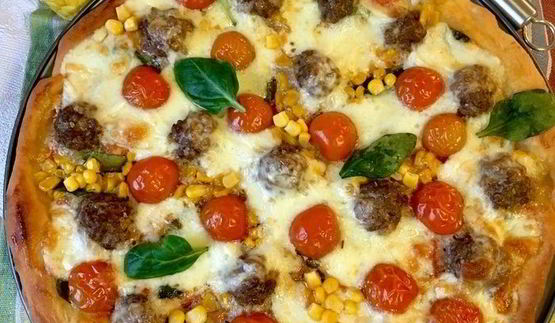 пицца весна с мясными шариками