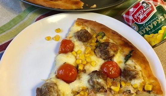 пицца весна с мясными шариками