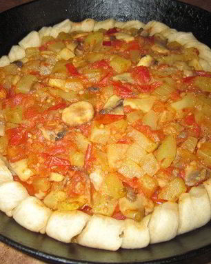 Веганская пицца с кабачками