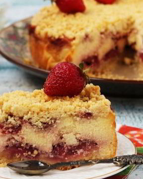 Творожник с клубникой