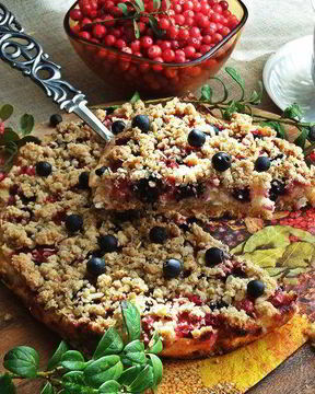 Ягодный творожник без муки