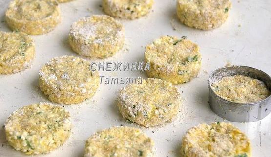 запеченные сырники с цукини и зеленью