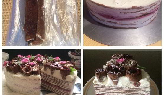 блинный торт со смородиновым конфи