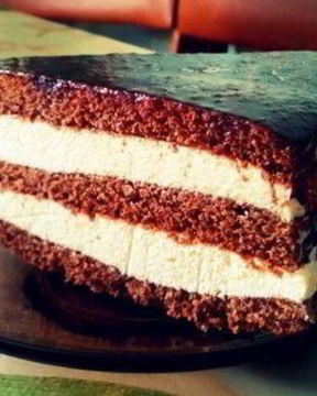 Домашний торт Птичье молоко с манным кремом