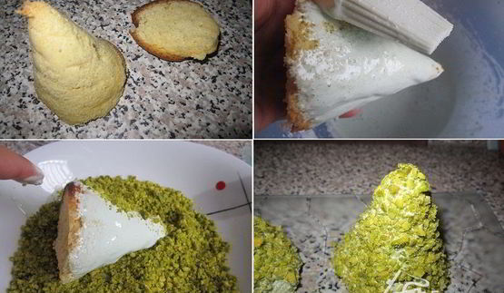 миндально-бисквитные елочки