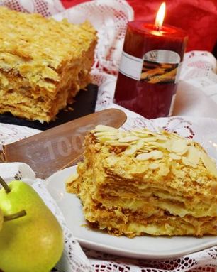 Наполеон из слоеного теста классический