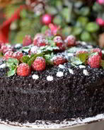 Шоколадный торт с клюквой