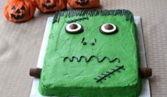 торт франкенштейн на хэллоуин