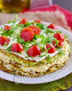 Торт из кабачковых блинчиков