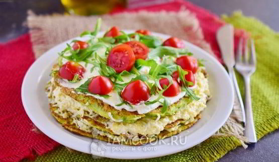 торт из кабачковых блинчиков