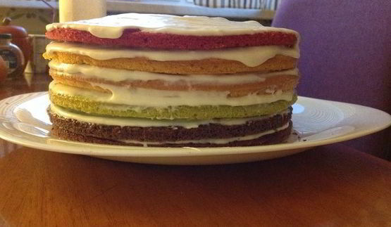 торт радуга