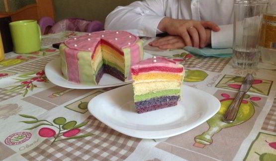 торт радуга