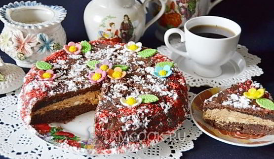 торт с кремом на кефире