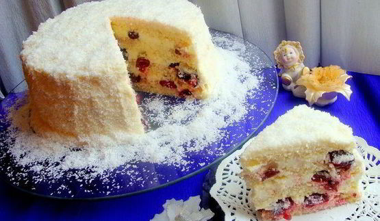 торт вишенка в снегу