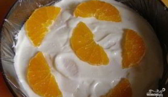 творожный торт с желе и фруктами