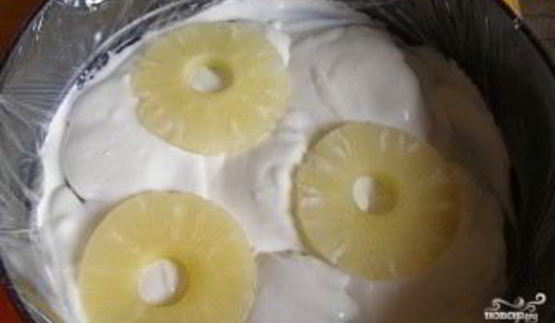 творожный торт с желе и фруктами