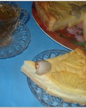 Творожный тортик с ананасом и личи