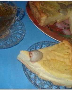 Творожный тортик с ананасом и личи